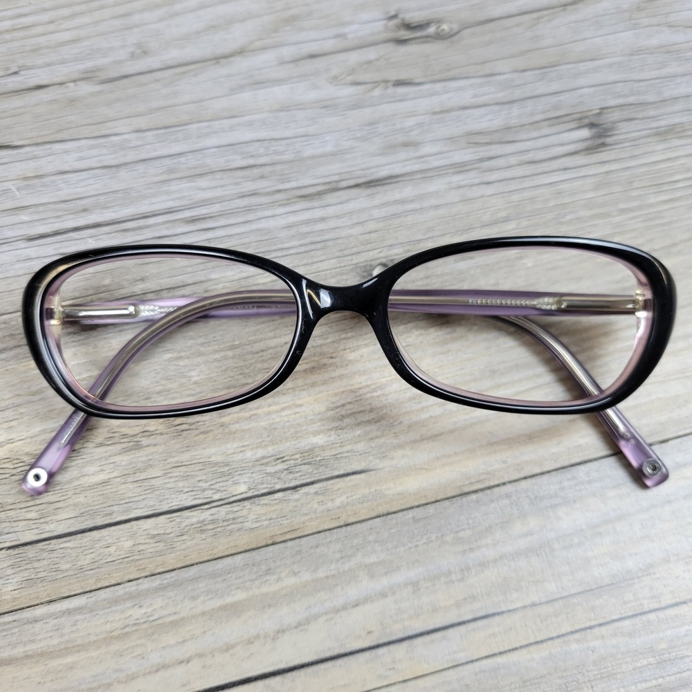 Coach Eyeglasses Holly (504) Black Purple Oval Frames Womens 50-16-135 - Picture 7 of 12